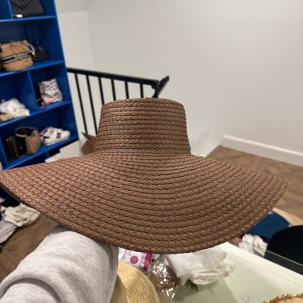 Aritzia Brown Wide-Brim Hat